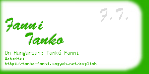 fanni tanko business card